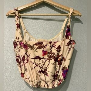 LG Cream and Purple Floral Camisole